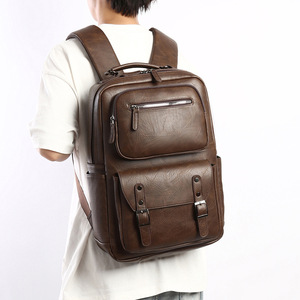 <span class=keywords><strong>Sac</strong></span> à dos pour ordinateur portable 15,6 pouces pour <span class=keywords><strong>homme</strong></span>, tendance, imperméable, en PU, avec logo personnalisé, pour les voyages, le travail, l'école, les activités de plein air - Product Image 2