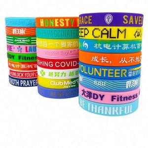 Pulsera de Silicona Lisa Personalizada con Logotipo para Adultos y Niños, Brazalete Deportivo sin Letras para Equipo de Baloncesto, Color Sólido - Product Image 3