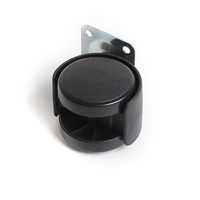 Roulettes de meubles fixes en nylon double 30 mm, petites, avec revêtement