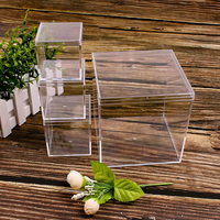 Boîte de rangement et de présentation de bonbons en acrylique transparent de qualité alimentaire, personnalisée, petite, carrée, en forme de cube, 2x2, 3x3, 4x4, en plexiglas PMMA, avec couvercle