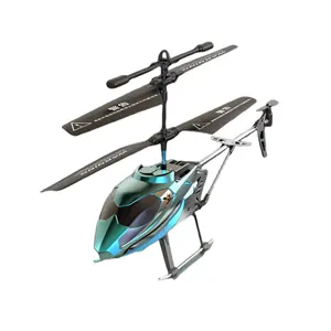 Mainan helikopter RC remote control, mainan helikopter radio kontrol logam paduan gir 5ch emas perak kelas atas 918