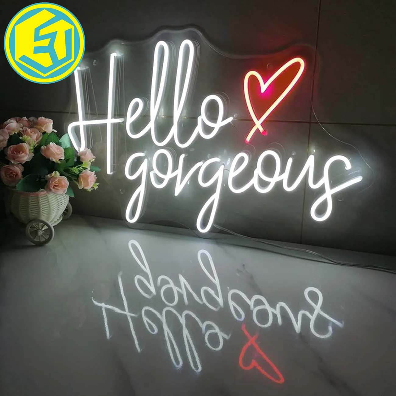 Girl Lady Nail Beauty Shop Acrylic Led Letters Neon Sign Rose Flowers Shop Decoration Neon Sign