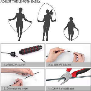 Cuerda de saltar barata al por mayor, rodamiento ajustable, cuerda de alambre de acero de salto de PVC rápido, salto de calidad para entrenamiento - Product Image 6