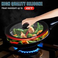 Couvercle universel pour casseroles et poêles Couvercle de casserole de 7 "-9",10 "-12" de diamètre pour ustensiles de cuisine Couvercle de casserole de remplacement en silicone