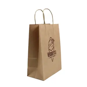 Brown Kraft Paper with 4 Color Printing and Rope Customer Christmas Design Paper Gift Bag