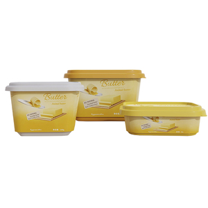 Vente en gros Emballage écologique personnalisé 150ml 250ml Rectangle IML Récipient à fromage en plastique jetable avec couvercle - Product Image 1