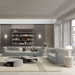 โซฟาผ้ากำมะหยี่เกรดสูงประดับด้วยฐานโลหะสีทองสำหรับโรงแรมหรูในห้องโถงโรงแรมวิลล่าหรืออพาร์ตเมนต์ - Product Image 4