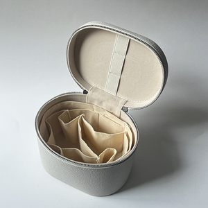 Pink Litchi Pattern PU Leather Makeup Bag Cylindrical Travel Toiletry Case <b>Large</b> Capacity Vanity Organizer Cosmetic <b>Box</b> Handle - Product Image 5