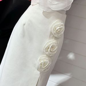 Modisches Sommer-Design Dreidimensionaler Blumenrock Einfarbig Hochgeschnittener Schlanker Eleganter Sexy Schlitz-Rock für Damen - Product Image 5