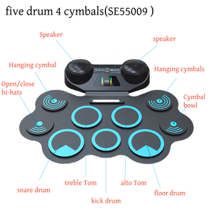 Tambor electrónico enrollable, <span class=keywords><strong>placa</strong></span> de tambor gruesa de silicona de gran tamaño, tambor electrónico portátil, <span class=keywords><strong>sonido</strong></span> externo multifuncional - Product Image 2