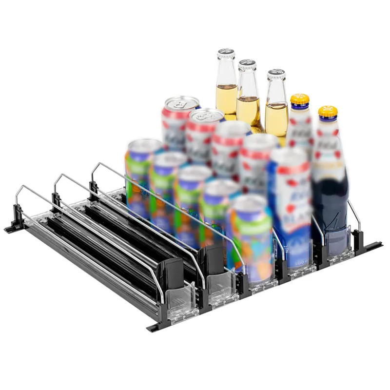 NISEVEN Hot Sale Soda Can Organizer for Refrigerator Large Capacity Self-Pushing Drink Organiner Can Drink Dispenser