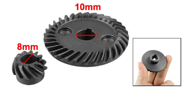 Metal 8mm pinyon mili Dia 10mm mil Dia Spiral konik dişli dişli seti Makita 9523 için açılı zımpara dişli tekerlek değiştirme