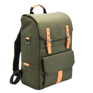 BSCI Factory Designer Custom Classic England Big Capacity Durable Green Waxed Nylon <b>Camera</b> Bags <b>Backpack</b> for Photography - Product Image 2