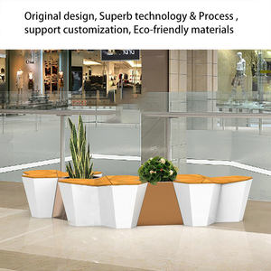 Chaise <span class=keywords><strong>polygone</strong></span> avec pot de fleur aéroport <span class=keywords><strong>centre</strong></span> commercial attente chaise publique chien tabouret meubles de maison décoration extérieure chaises - Product Image 3