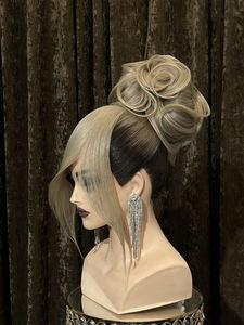 100% tête d'entraînement de <span class=keywords><strong>cheveux</strong></span> humains Mannequin école de beauté pratique coiffeur formation tête de poupée factice avec épaule - Product Image 2