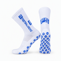 Chaussettes de sport antidérapantes en tricot avec logo personnalisé, chaussettes de football épaisses à séchage rapide, chaussettes de course à pied avec fond en tissu éponge, vente en gros ODM pour hommes