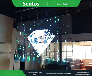 Indoor Vollfarb-LED Transparenter Bildschirm Einkaufszentrum Elektronischer Glasbildschirm LED-Vorhangwand Werbung <span class=keywords><strong>Promotion</strong></span> LED-Display - Product Image 5