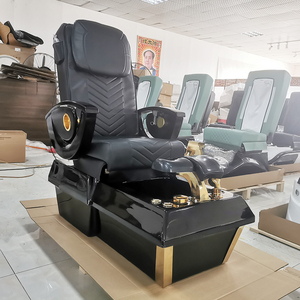 Equipo de Salón Moderno de Lujo, Silla de Pedicura Eléctrica Reclinable Negra para Spa de Pies, Silla de Masaje y Mesa de Manicura - Product Image 5