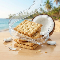 Craquelins de noix de coco croustillants et délicieux, collation sucrée, boîte de 189g |   Faible teneur en sel et en glucides |   Échantillons disponibles