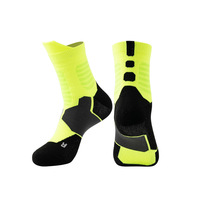 Chaussettes de sport athlétiques de basketball en polyester et nylon, avec logo personnalisé, motif, rembourrage éponge épaissi et soutien de la voûte plantaire à compression