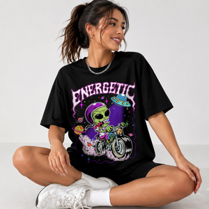 Women’s Oversized Graphic T <b>Shirt</b> Cartoon Print Soft Cotton Casual 100% Cotton Jersey <b>Y2K</b> Style Streetwear Top for Daily Wear - Product Image 1