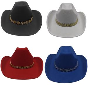 Chapeau de cowgirl unisexe pour femme, en feutre, avec strass brillants et paillettes, style western rétro Panama, à large bord, pour fêtes, festivals et activités en extérieur - Product Image 2