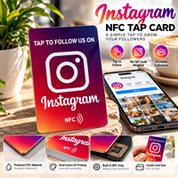 Carte NFC personnalisée pour les réseaux sociaux Instagram, appuyez pour suivre, carte de visite intelligente sans contact pour les magasins, les restaurants et les influenceurs