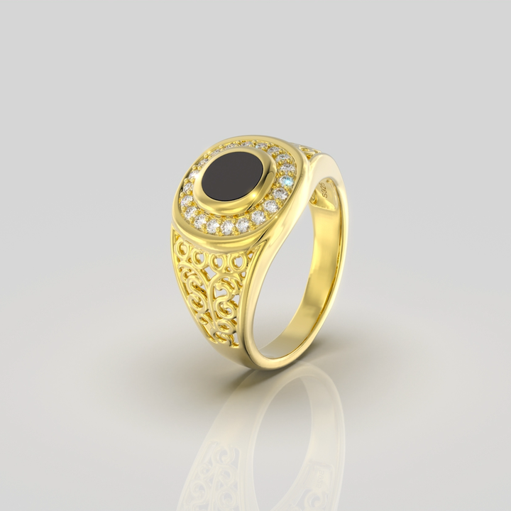 Fine Jewelry 925 Silver Ring Men Gold Plated Real Sterling
