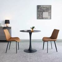 Table de salle à manger moderne en bois de style tulipe avec base sur piédestal vintage, table ronde avec chaises