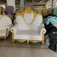 Vente en gros Siège d'amant de luxe Canapé trône royal en velours Cuir synthétique Événements de mariage Banquets Hôtels Bars Chaises d'hôtel en usine