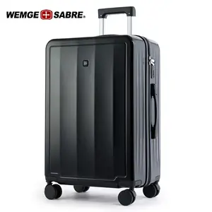 Travel luggage set for outdoor travel 3 colors ABS Hardshell Luggage Traveling Bag Trolley Sets Aluminium Suitcase with TSA Lock