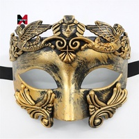 Topeng PVC Berkualitas Tinggi Setengah Wajah Gaya Mesir Yunani Romawi Venesia Berenda untuk Cosplay Pesta Halloween Pesta Pria
