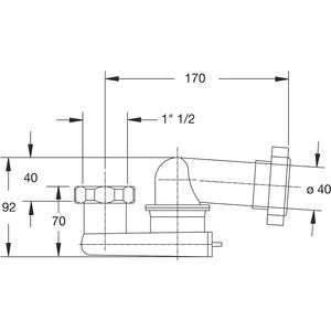 Ajustable 1 \ "1/2X40 \" Sifón rebajado para herramienta de torneado de columna de baño - Product Image 3