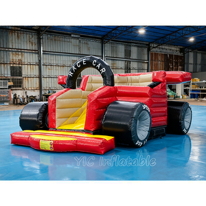 Château gonflable F1 avec toboggan, thème vitesse rouge, pour enfants, idéal pour les jeux d'aventure et les fêtes d'anniversaire - Product Image 3