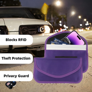 Sacs Faraday pour clés de voiture, téléphone portable, protection antivol, protection de la voiture, pochette de blocage du signal WiFi/<span class=keywords><strong>GSM</strong></span>/LTE/NFC/RFID/entrée sans clé - Product Image 4
