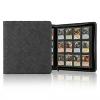 Porte-cartes en cuir suédé à 12 pochettes, capacité de 480 cartes à collectionner, album de cartes en cuir nubuck zippé pour cartes MTG TCG et cartes sportives