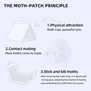 Innenraum-Schädlingsbekämpfung Klebefallen für Motten Pheromone Speisekammer-Motten Lebensmittelschrank-Schutz Hohe Kosteneffizienz Landwirtschaft - Product Image 6