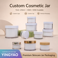 Pot à crème rechargeable PCR Eco 50g à double paroi, avec insert remplaçable, zéro déchet, soins durables de la peau, pot en plastique à marque privée