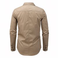Chemise tactique à manches longues pour homme, respirante, anti-rétrécissement, brodée, 100% coton, décontractée, pour la randonnée, le camping, l'escalade et la chasse