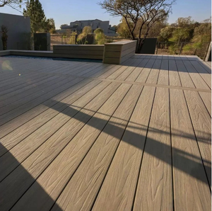XHDECOR WPC Outdoor Tile 3D Embossed <strong>Wood</strong> Plastic Composite <strong>Decking</strong> for Garden