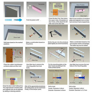 Eseye 280kg 600 LBS 12V 24V DC an toàn điện tử từ tính điện từ maglock nam châm em Cửa Khóa cho bên trong cửa - Product Image 3