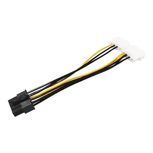 Desktop computer power graphics card power cord 1 to 2 conversion large 4Pin to 8Pin adapter cable Dual Molex to 8pin PCIe cable