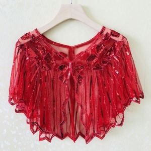 1920 шаль, обертка, расшитая бисером, вечерняя накидка, свадебная шаль, болеро, заслонка, накидка - Product Image 5