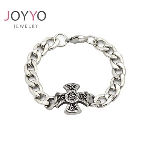 Pulsera de Acero Inoxidable con Nudo Celta Vintage para Hombre, Pulsera Personalizada Chapada en Plata en Venta al por Mayor - Product Image 2