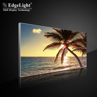 Boîte lumineuse publicitaire rectangulaire murale en alliage d'aluminium LED ultra-mince double face, modèle de plafond en toile à film souple