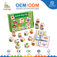 Juego de Dados de Animales de Madera Montessori, Rompecabezas de Lógica, Juego Educativo para Niños Pequeños, Aprendizaje STEM, Juego Sensorial, Regalo, Juguete Divertido