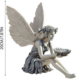 Enfeites de fadas de jardim, decoração ao ar livre, estatueta de anjo, jardim, estátua de fadas, realista, antiga, escultura de artesanato - Product Image 5