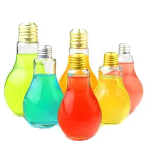 150ml Glass Bottle 150ml 200ml 250ml 300ml 400ml 800ml New Empty Bulb Shaped Glass Water Beverage Bottle With Aluminum Cap