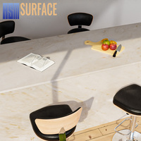 Pierre d'ingénierie OEM/ODM Taj Mahal 2cm 3cm Pierre de quartz artificielle polie pour îlot de cuisine