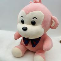 Peluche singe gentleman kawaii, animal en peluche doux avec nœud papillon à carreaux pour cadeaux d'enfants